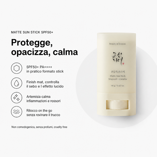 Beauty of Joseon Matte Sun Stick SPF50+ - Solare Mat 18g - benefici principali