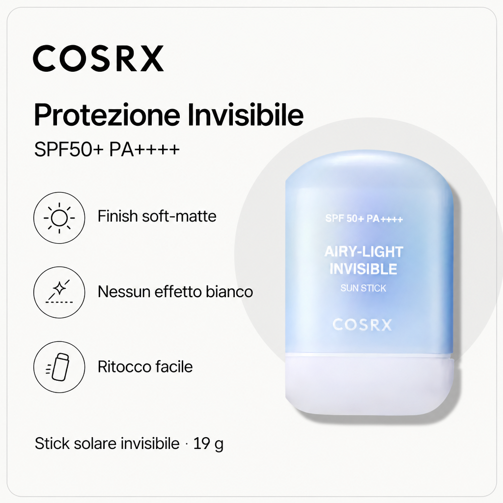 COSRX Airy-Light Invisible Sun Stick: benefici principali