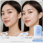 COSRX Airy-Light Invisible Sun Stick: prima e dopo il finish soft-matte
