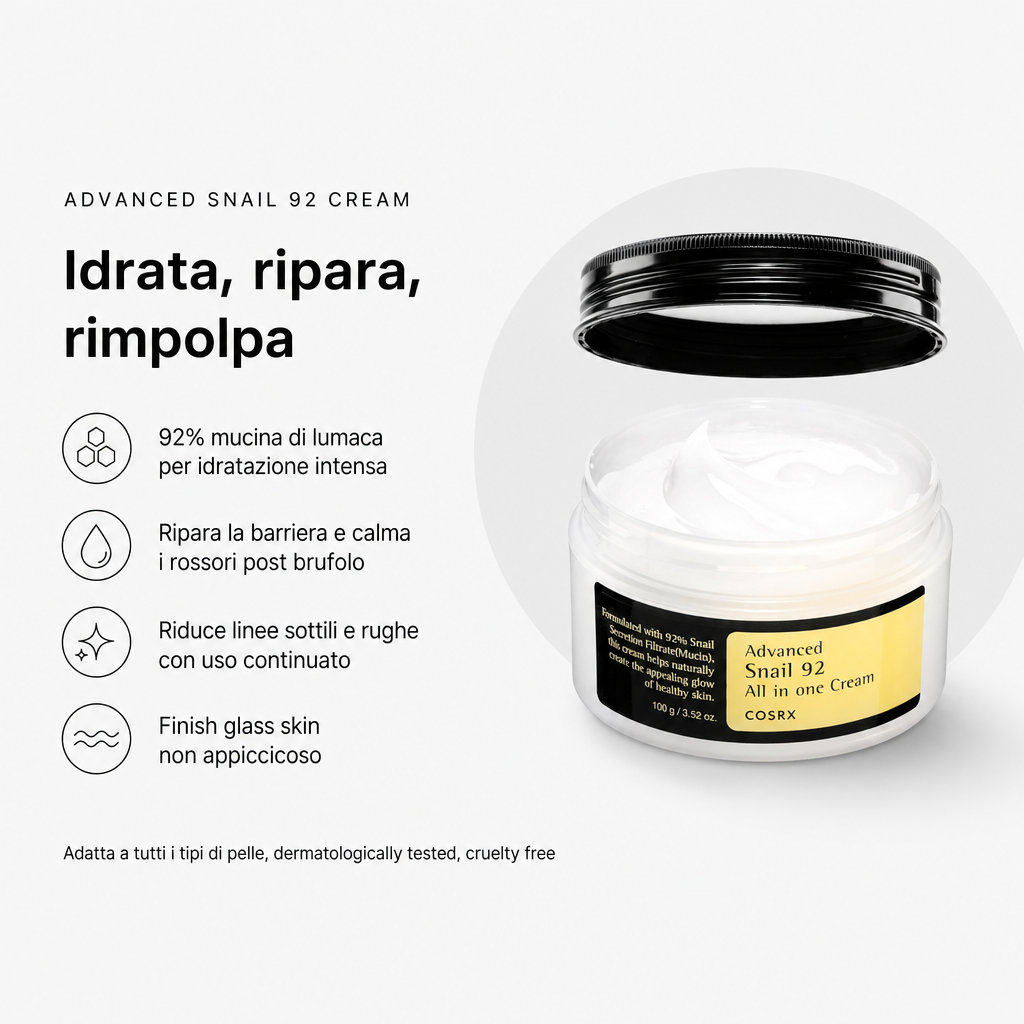COSRX Advanced Snail 92 Cream - Benefici