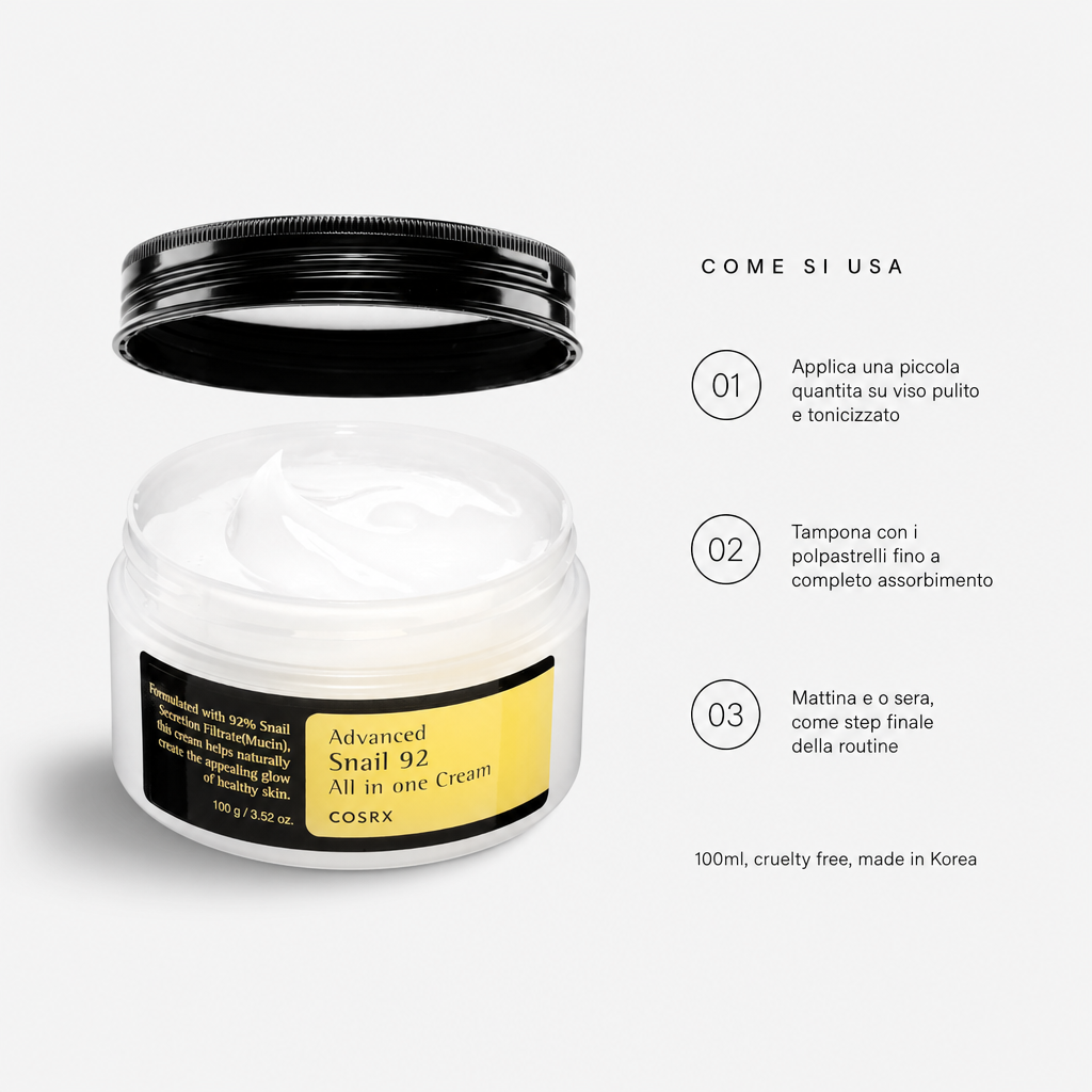 COSRX Advanced Snail 92 Cream - Come si usa