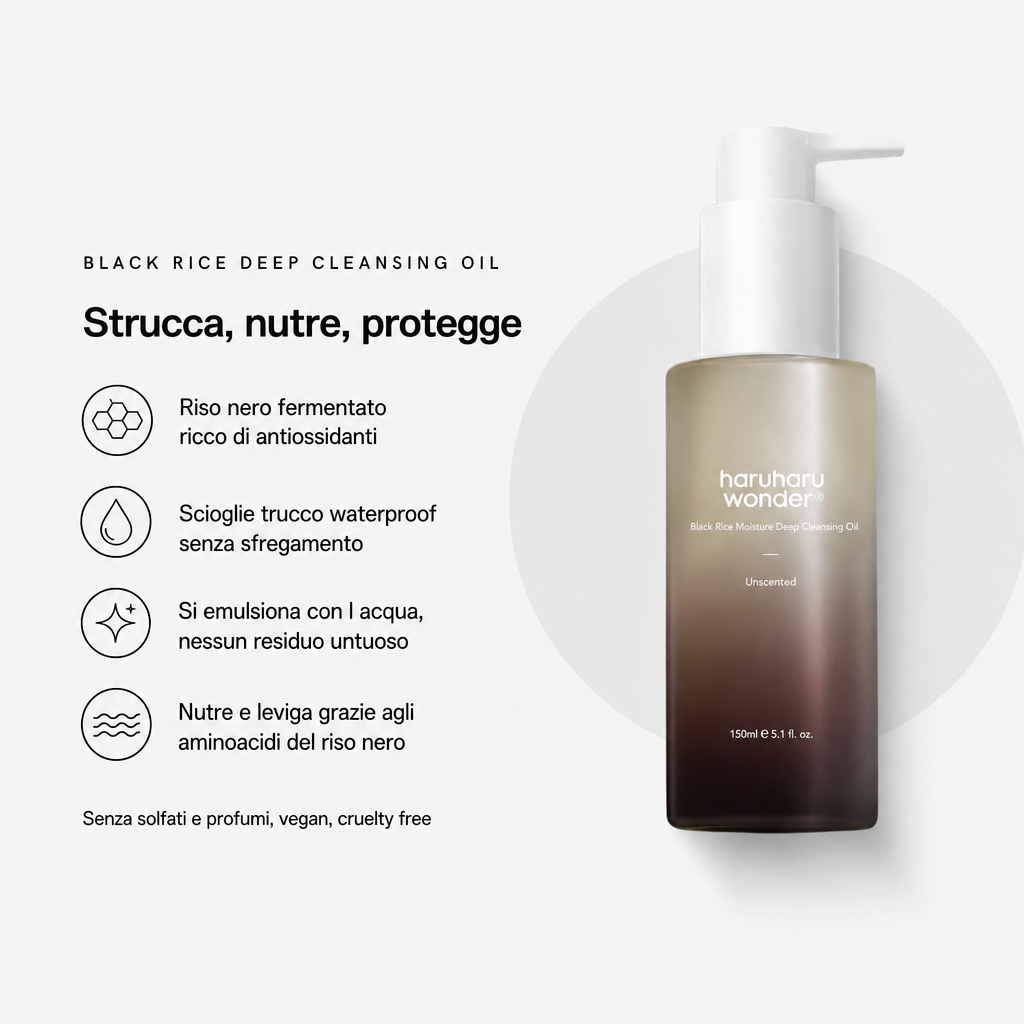 Haruharu Wonder Black Rice Cleansing Oil - Benefici