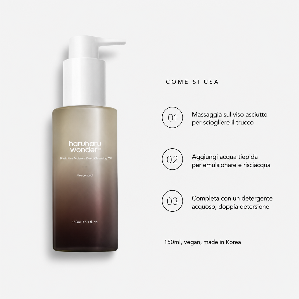 Haruharu Wonder Black Rice Cleansing Oil - Come si usa