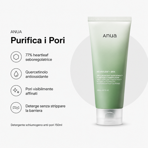 Anua Heartleaf Quercetinol Cleansing Foam - Benefici