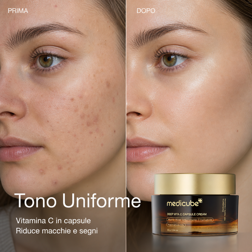 Medicube Deep Vita C Capsule Cream - Lifestyle prima dopo
